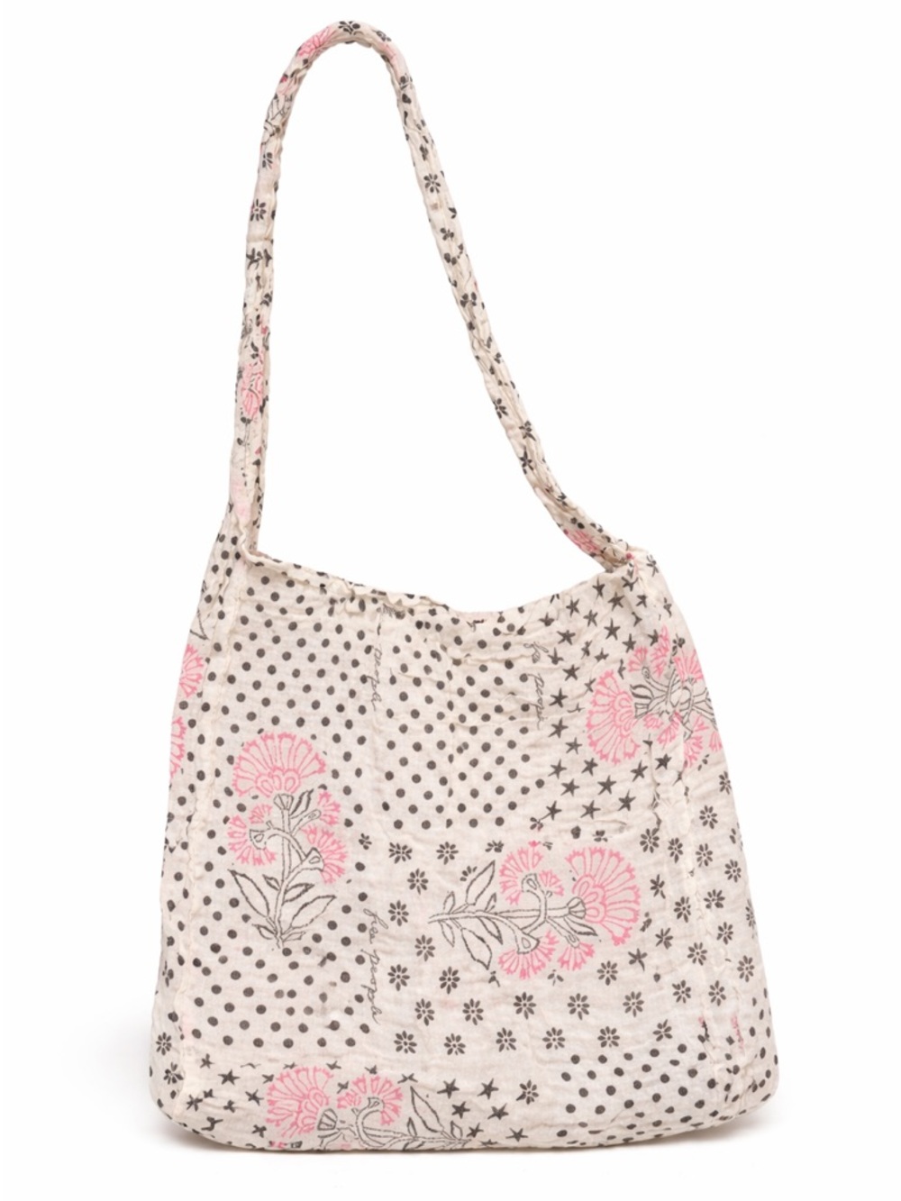 Free People Gauze Boho Floral Tote Bag